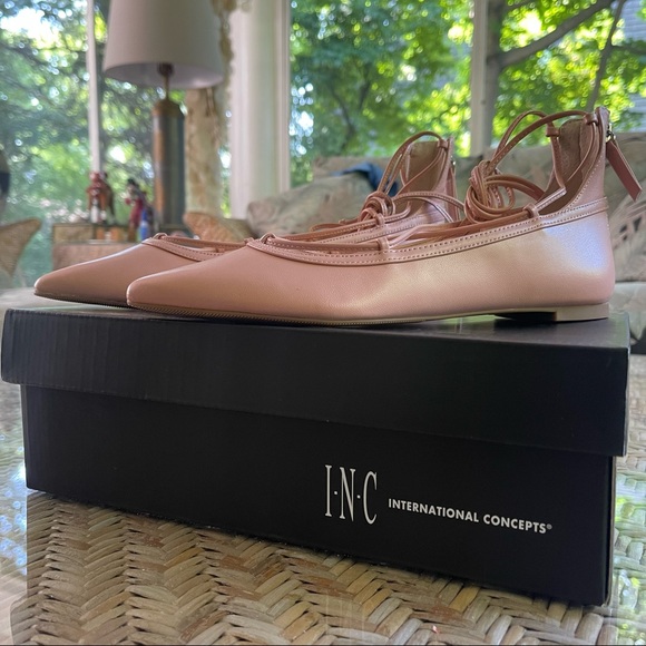 🩰 INC International Concepts: Women’s Zadde Closed Toe Ankle Wrap, Pink, Size 8 - Picture 2 of 14